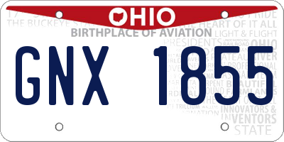 OH license plate GNX1855