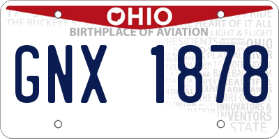 OH license plate GNX1878