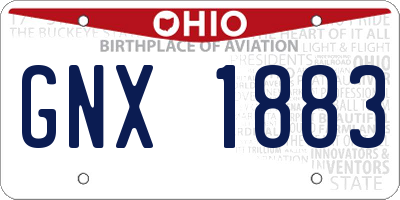 OH license plate GNX1883