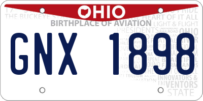OH license plate GNX1898