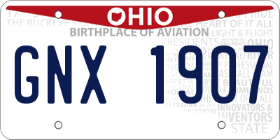 OH license plate GNX1907
