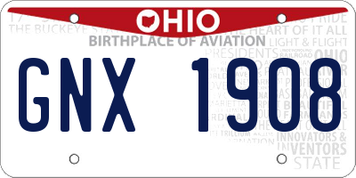 OH license plate GNX1908