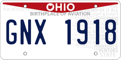 OH license plate GNX1918