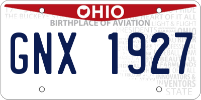 OH license plate GNX1927