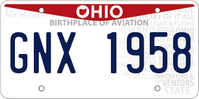 OH license plate GNX1958