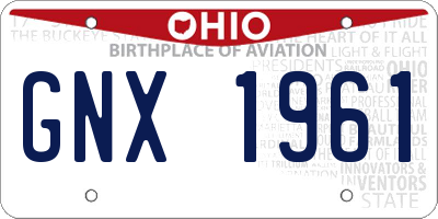OH license plate GNX1961
