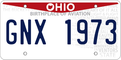OH license plate GNX1973