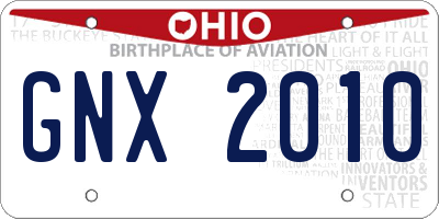 OH license plate GNX2010