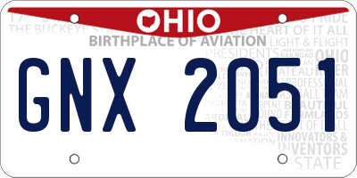 OH license plate GNX2051
