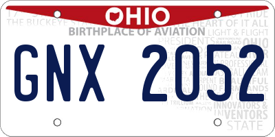 OH license plate GNX2052