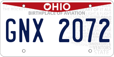 OH license plate GNX2072