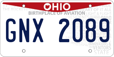 OH license plate GNX2089