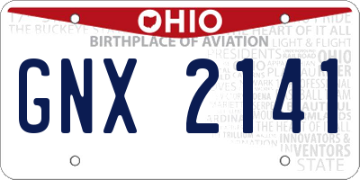 OH license plate GNX2141
