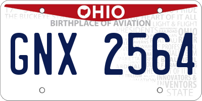 OH license plate GNX2564