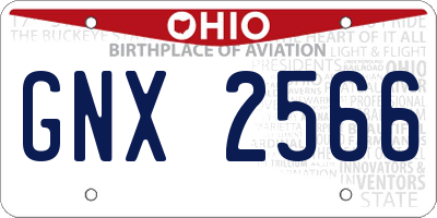 OH license plate GNX2566