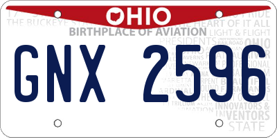 OH license plate GNX2596