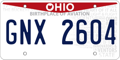 OH license plate GNX2604
