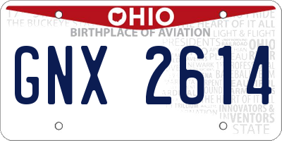 OH license plate GNX2614