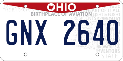 OH license plate GNX2640