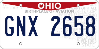 OH license plate GNX2658