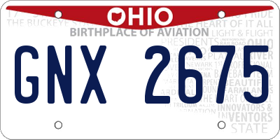 OH license plate GNX2675