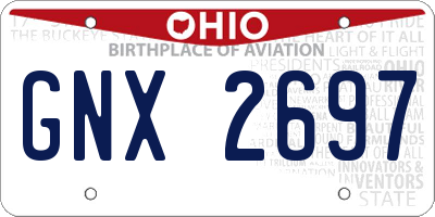 OH license plate GNX2697