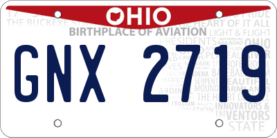 OH license plate GNX2719