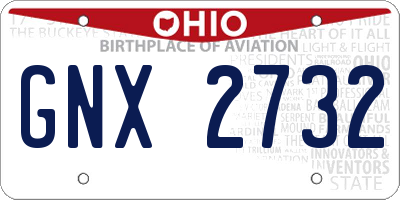 OH license plate GNX2732