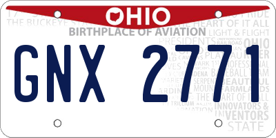 OH license plate GNX2771