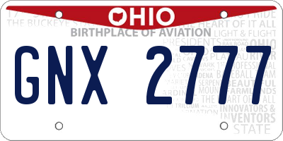 OH license plate GNX2777