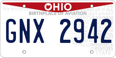 OH license plate GNX2942