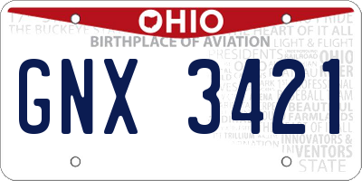 OH license plate GNX3421
