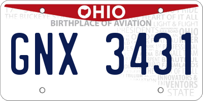 OH license plate GNX3431