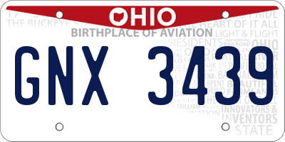 OH license plate GNX3439