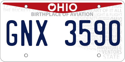 OH license plate GNX3590