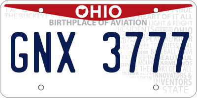 OH license plate GNX3777