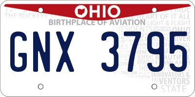 OH license plate GNX3795