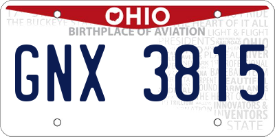 OH license plate GNX3815