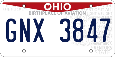 OH license plate GNX3847