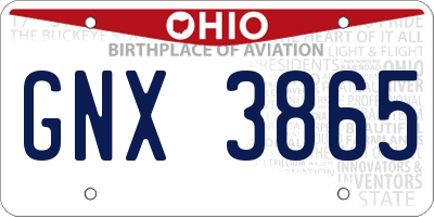 OH license plate GNX3865