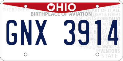 OH license plate GNX3914