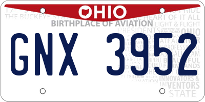 OH license plate GNX3952