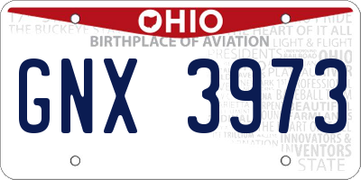 OH license plate GNX3973