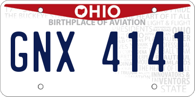 OH license plate GNX4141