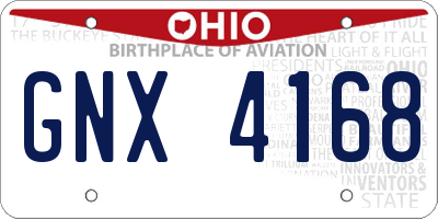 OH license plate GNX4168