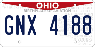 OH license plate GNX4188