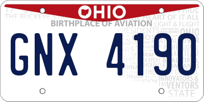 OH license plate GNX4190
