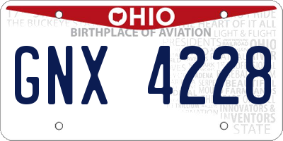 OH license plate GNX4228