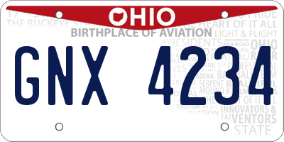 OH license plate GNX4234
