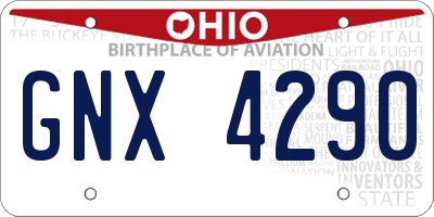 OH license plate GNX4290